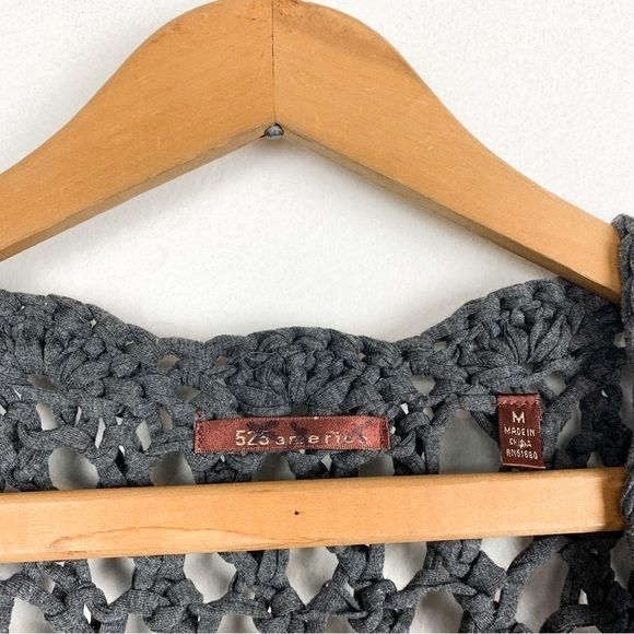 525 America Y2K Gray Crochet Vest Sz M - Picture 4 of 7